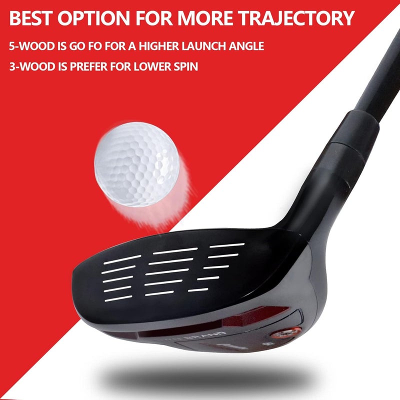POSSOT Golf Fairway Wood, 3/5 Wood with Graphite Shafts for Man's, Golf Club with Premium Regular and Stiff Flex Shaft, Right Handed - Image 2